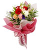 12 mixed roses hand bouquet
