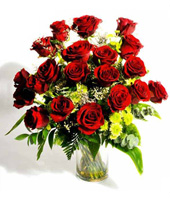 24 Red Roses In A Vase 