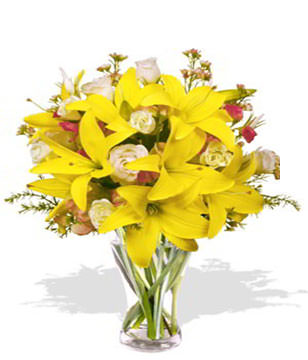5 x Roses bud,3 x Asiatic Lily Stems