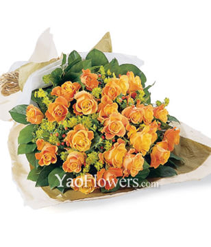 22 Orange Roses