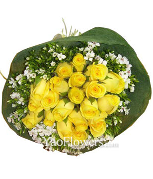 21 Yellow Roses