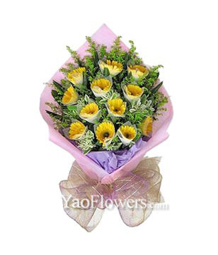 12 Yellow Gerberas Daisies