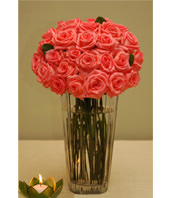 Two Dozen Red Roses With a Vase