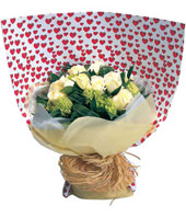 12 White Rose, Snow Ball, Bear Grass, Greens