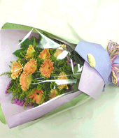 12 Orange Gerbera Daisies