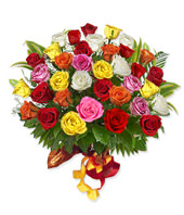 3 Dozen fresh assorted mixed color Roses 