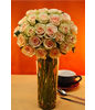 Two Dozen Pink Roses With a Vase