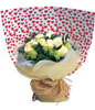 12 White Rose, Snow Ball, Bear Grass, Greens