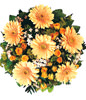 6 Orange Gerbera, 18 Orange Rose