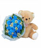 12 blue Roses bouquet with 10