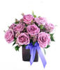 12 Purple Roses in a vase