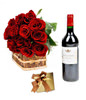 Gourmet Chocolates, Red Roses & Wine 