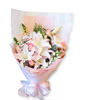 3 lilies, 8 pink roses