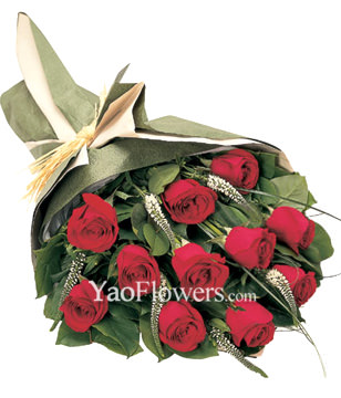 12 Red Rose, White Veronica, Salal, Beargrass