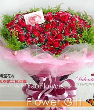 99 Red Roses,hearted-shape package