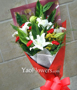 10 Carnations and lilium