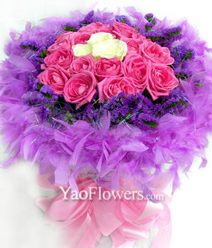 22 Purple and white roses
