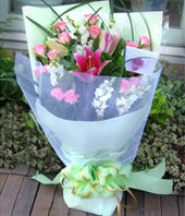 3 Lilium with fish-grass,15 Diana roses