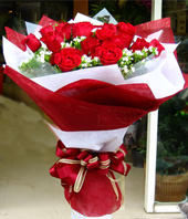 18 Red roses with A class