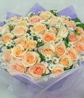 36 Champange roses with A class