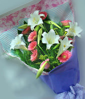 8 Gerbera Daisies,3 lilium