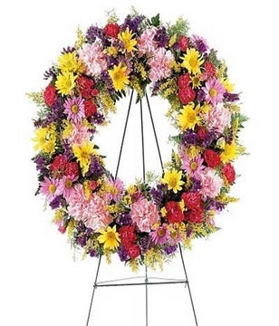 Colorful mixed flowers,Approximately 22 W x 22 H. Easel not included.