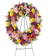Colorful mixed flowers,Approximately 22 W x 22 H. Easel not included.