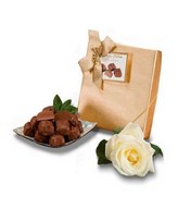 Gift box is filled with chocolate mints.