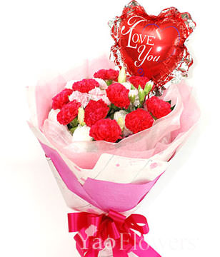 11 Peach,Pink Carnations
