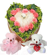 11 Diana Roses,1 Pair of Bear