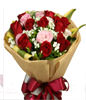 10 Red roses,10 Pink roses,Green Leaves