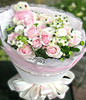 15 pink roses,bear
