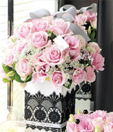 Two dozens of Pink Roses,Green leaves