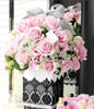 Two dozens of Pink Roses,Green leaves