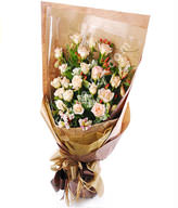 20 champagne roses, pink perfume roses