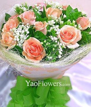 12 Pink roses
