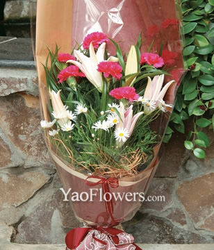 5 Lilium,6 Pink carnations