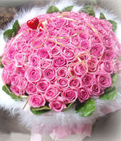 99 Purple Roses with top class