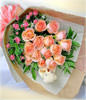 15 champagne roses,Bear