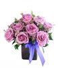 12 Purple Roses in a vase