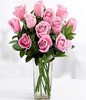 One Dozen Long Stemmed Pink Roses
