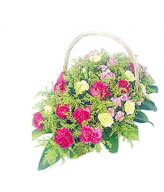18 Peach Carnations,13 Yellow carnations,15 Mixed Carnation,Basket