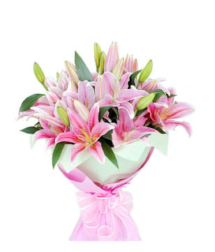 9 Pink Lilies