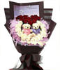 Red rose 16, white rose 12, 2 bears
