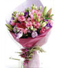 19 Pink Carnations,2 Pink Lilies,Green Leaves