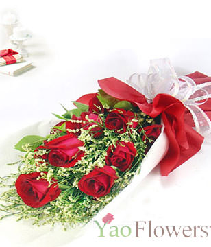 11 Red Roses,Green Leaves