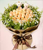 19 champagne roses gift box,Two cute bears