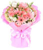 18pink flameray gerbera mix with Platycodom grandiflorum