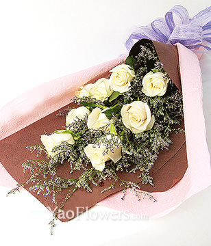 9 white roses