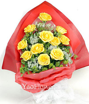 11 yellow roses